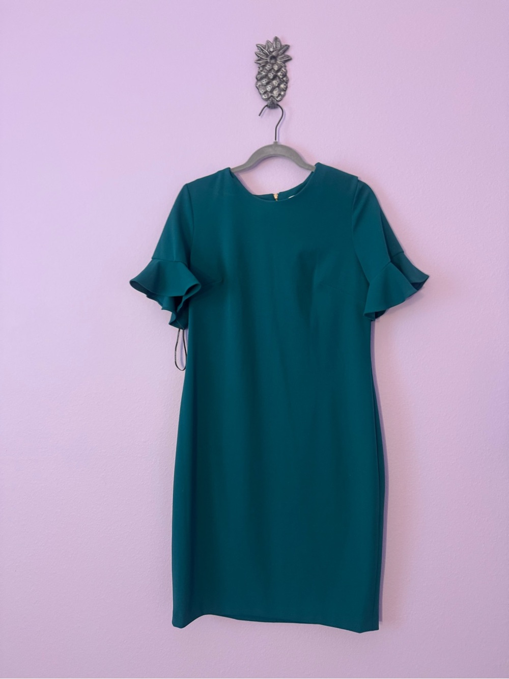 Calvin Klein size 12 Women's Teal Ruffle Sleeve Dress - Work & Event Style